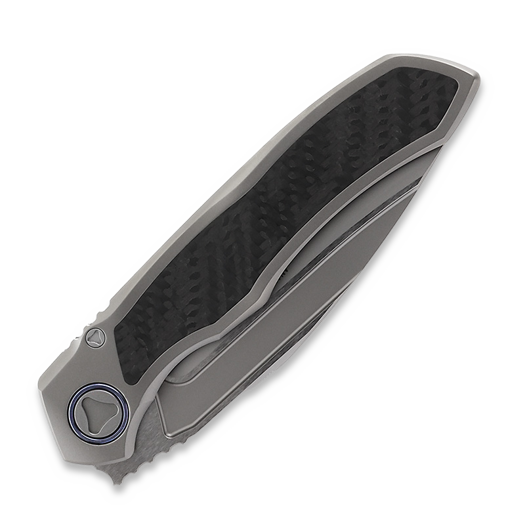 Microtech Anax S/E Bead Blast kääntöveitsi, Blue Ti Pivot 190C-7CFITI