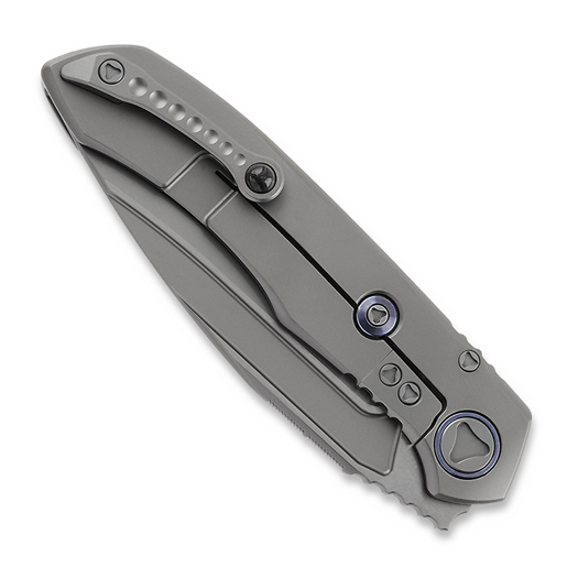 Microtech Anax S/E Bead Blast kääntöveitsi, Blue Ti Pivot 190C-7CFITI