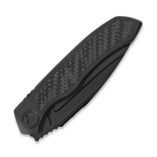 Microtech Anax S/E DLC folding knife, Titanium/Carbon Fibre, Half Serrated 190C-2DLCTCFITI