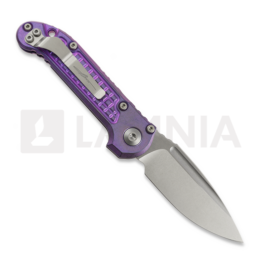 Microtech Auto LUDT Gen III Drop Point Purple Haze Frag Titanium folding knife 1135-10FRMS5