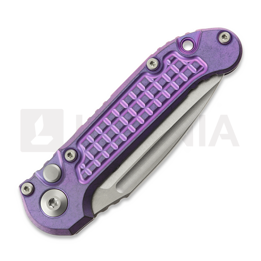 Liigendnuga Microtech Auto LUDT Gen III Drop Point Purple Haze Frag Titanium 1135-10FRMS5
