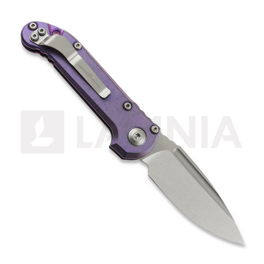 Microtech Auto LUDT Gen III Drop Point Purple Haze Slab Titanium folding knife 1135-10MS9
