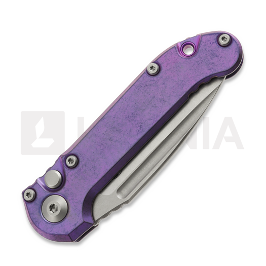 Microtech Auto LUDT Gen III Drop Point Purple Haze Slab Titanium folding knife 1135-10MS9
