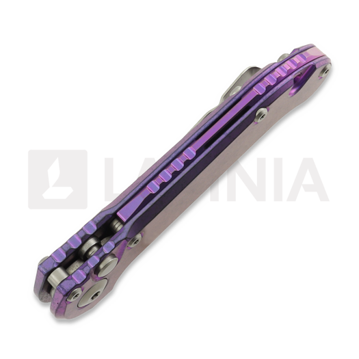 Microtech Auto LUDT Gen III Drop Point Purple Haze Slab Titanium folding knife 1135-10MS9