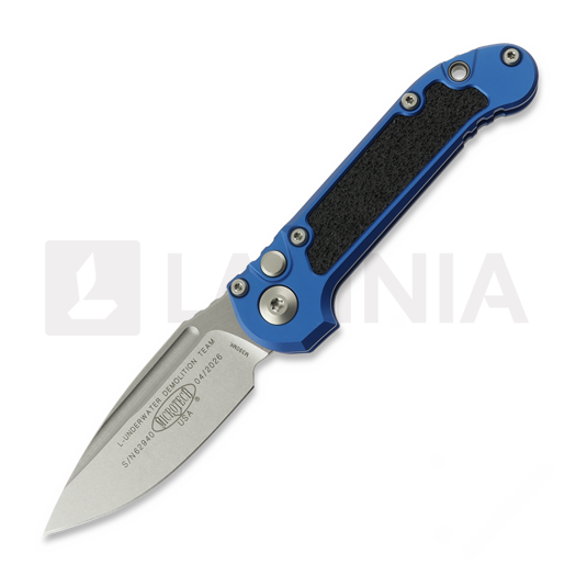 Microtech Auto LUDT Gen III S/E Blue Aluminum folding knife, Stonewash 1135-10BL