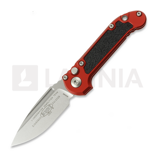 Microtech Auto LUDT Gen III S/E Red Aluminum 접이식 나이프, Stonewash 1135-10RD