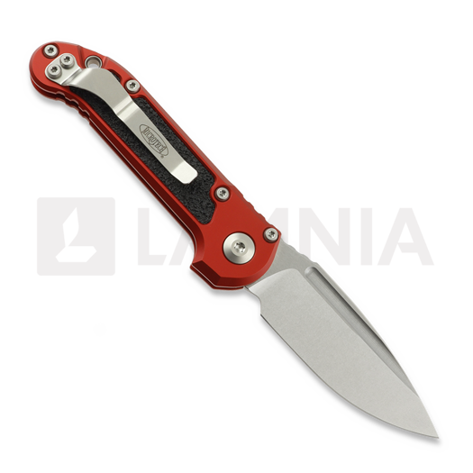 Microtech Auto LUDT Gen III S/E Red Aluminum 折叠刀, Stonewash 1135-10RD