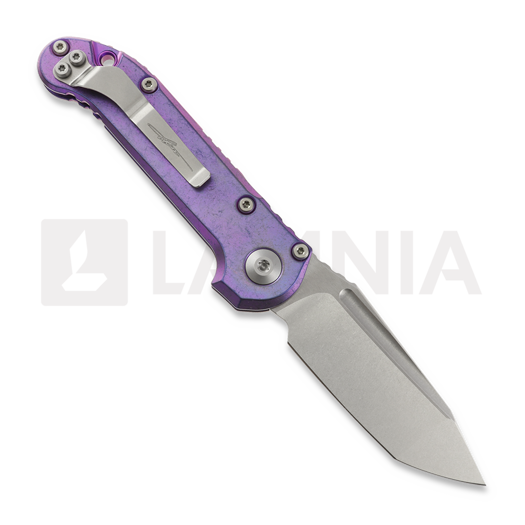 Microtech Auto LUDT Gen III Tanto Purple Haze Slab Titanium folding knife 1136-10MS9
