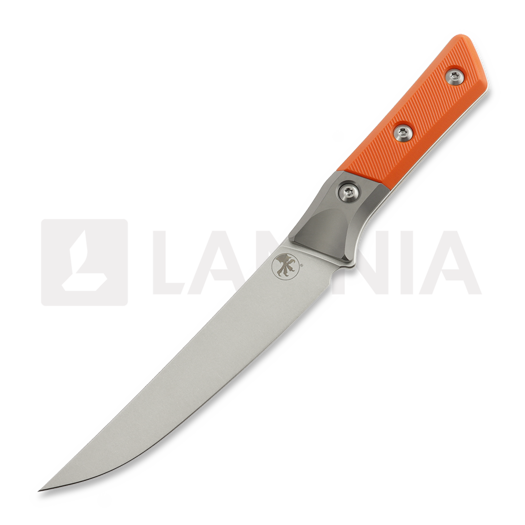 Kööginuga Microtech Boning Knife 6" Bolstered - Stonewash - Ember G10 3100B-10EM