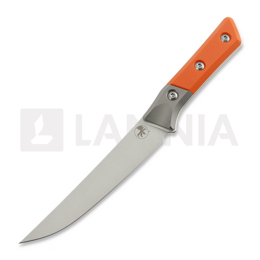 Microtech Boning Knife 6" Bolstered - Stonewash - Ember G10 주방용 칼 3100B-10EM