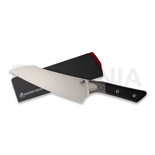Virtuves nazis Microtech Chef's - Stonewash - G10, melns 3000B-10BK