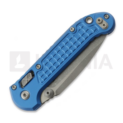 Microtech LUDT RAM-LOK S/E Apocalyptic Standard Frag Aluminum Blue kääntöveitsi 1135RL-10APFRBL