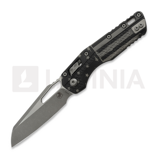 Microtech MSI Apocalyptic Finish 折叠刀, Standard, Tri-Grip handle, flag 210T-10APPMFLAG