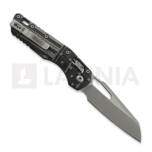 Microtech MSI Apocalyptic Finish sulankstomas peilis, Standard, Tri-Grip handle, flag 210T-10APPMFLAG