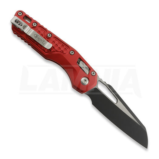Microtech MSI Black sulankstomas peilis, Standard, Red Frag Aluminum 210-1FRRD