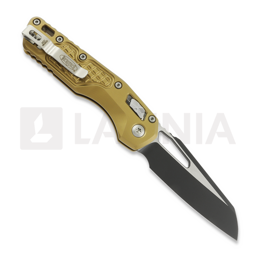 Microtech MSI Black 折り畳みナイフ, Standard, Red Tan Aluminum 210-1FRTA