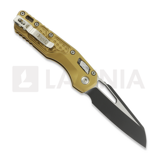 Coltello pieghevole Microtech MSI Black, Standard, Red Tan Aluminum 210-1FRTA