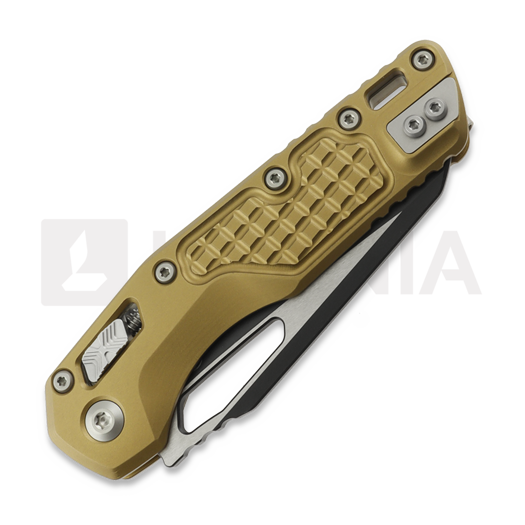 Coltello pieghevole Microtech MSI Black, Standard, Red Tan Aluminum 210-1FRTA