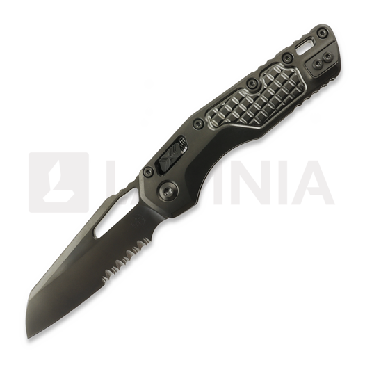 Nóż składany Microtech MSI DLC Stonewash Frag Pattern, ząbkowane ostrze 210-2DLCTFRMS1