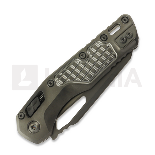 Microtech MSI DLC Stonewash Frag Pattern folding knife, combo edge 210-2DLCTFRMS1