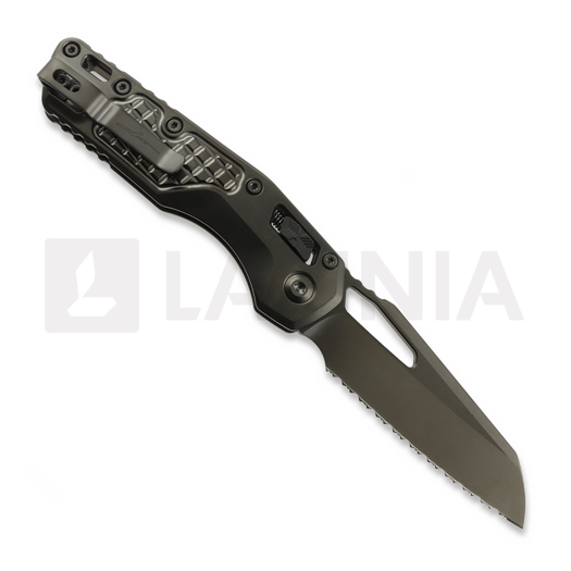 Microtech MSI DLC Stonewash Frag Pattern kääntöveitsi, full serrated 210-3DLCTFRMS1