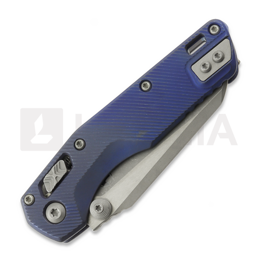 Microtech MSI Mini Ram-Lok Apocalyptic Antique Blue Fluted Titanium 접이식 나이프, blue accent 210M-10APFLMS2