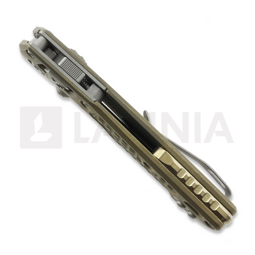 Microtech MSI Mini Ram-Lok Apocalyptic Antique Bronze Frag Titanium 접이식 나이프, bronze accent 210M-10APFRMS3