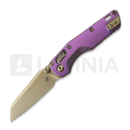 Microtech MSI Mini Ram-Lok Bronzed Stonewash Royal Purple Fluted Titanium 접이식 나이프, bronze accent 210M-13FLMS5