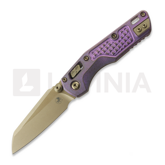 Microtech MSI Mini Ram-Lok Bronzed Stonewash Royal Purple Frag Titanium kääntöveitsi, bronze accent 210M-13FRMS5