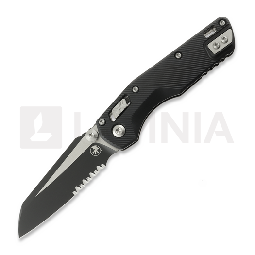 Microtech MSI Mini Ram-Lok S/E Black Tactical Fluted Aluminum סכין מתקפלת, קצה משונן 210M-2FL
