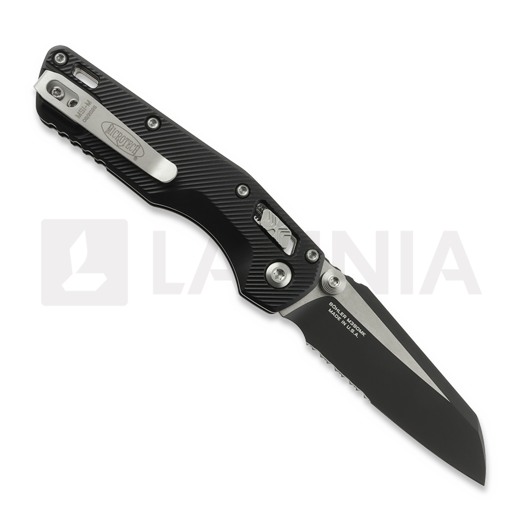 Navaja Microtech MSI Mini Ram-Lok S/E Black Tactical Fluted Aluminum, hoja dentada 210M-2FL