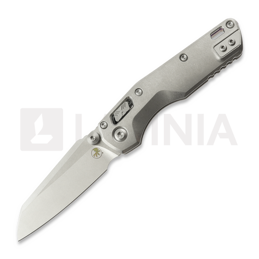 Складной нож Microtech MSI Mini Ram-Lok Stonewash Purple Slab Titanium, purple accent 210M-10MS4