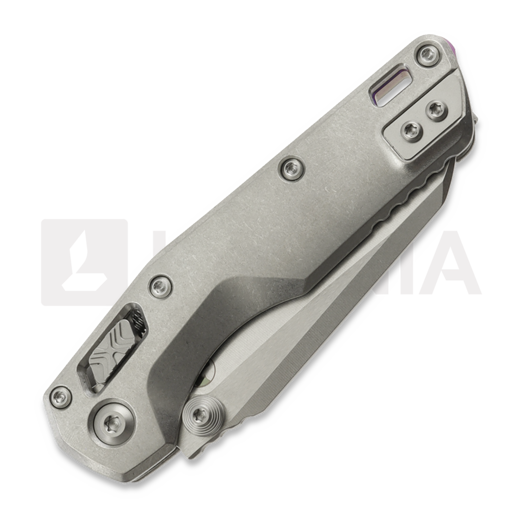 Microtech MSI Mini Ram-Lok Stonewash Purple Slab Titanium 접이식 나이프, purple accent 210M-10MS4