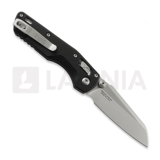 Microtech MSI Mini Ram-Lok Stonewash Standard Fluted Aluminum Black sulankstomas peilis 210M-10FL