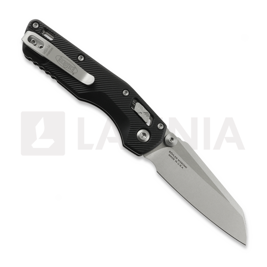 Microtech MSI Mini Ram-Lok Stonewash Standard Fluted Aluminum Black sulankstomas peilis 210M-10FL