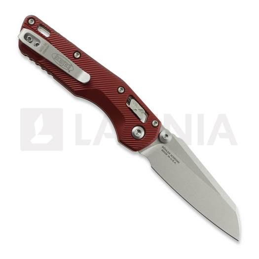 Navaja Microtech MSI Mini Ram-Lok Stonewash Standard Fluted Aluminum Merlot 210M-10FLMR
