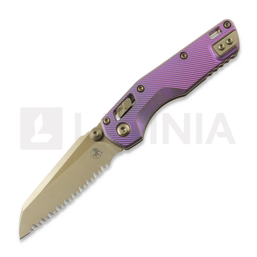Microtech MSI Mini Royal Purle Fluted Titanium foldekniv, fully serrated 210M-15FLMS5