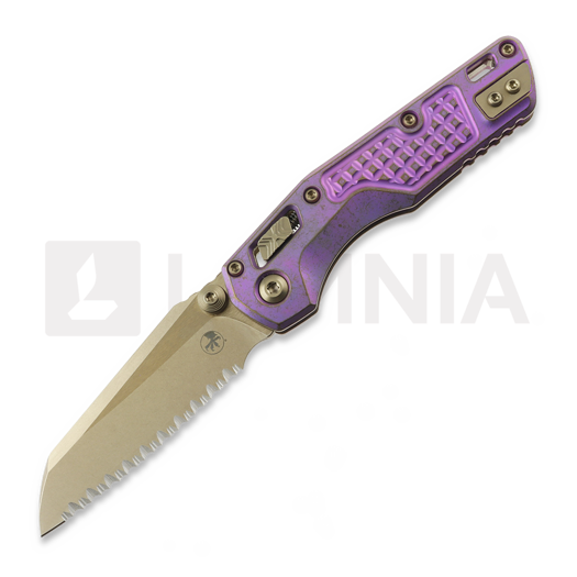 Microtech MSI Mini Royal Purle Frag Titanium 접이식 나이프, fully serrated 210M-15FRMS5
