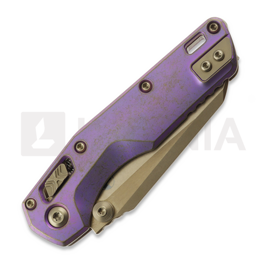 Microtech MSI Mini Royal Purle Slab Titanium 접이식 나이프, 톱니 모양 칼날 210M-14MS5