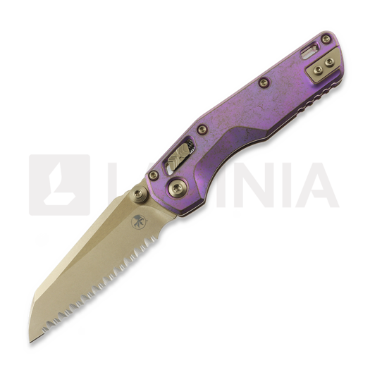 Liigendnuga Microtech MSI Mini Royal Purle Slab Titanium, fully serrated 210M-15MS5