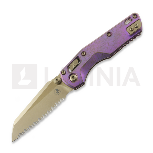 Microtech MSI Mini Royal Purle Slab Titanium kääntöveitsi, fully serrated 210M-15MS5