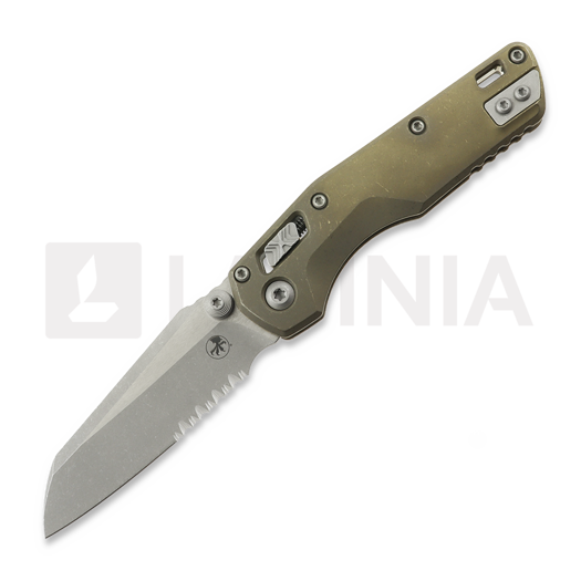 Складной нож Microtech MSI Mini S/E Antique Bronze Slab Side Titanium, серрейтор 210M-11APMS3