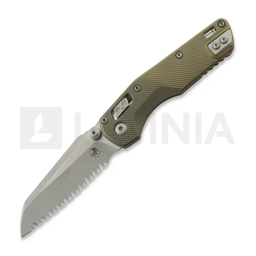 Liigendnuga Microtech MSI Mini S/E Apocalyptic Antique Bronze Fluted Titanium, fully serrated 210M-12APFLMS3