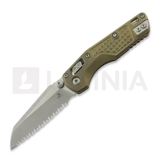 Складний ніж Microtech MSI Mini S/E Apocalyptic Antique Bronze Frag Titanium, fully serrated 210M-12APFRMS3