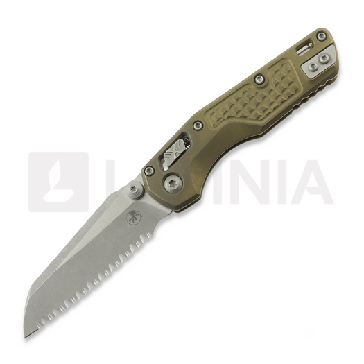 Складной нож Microtech MSI Mini S/E Apocalyptic Antique Bronze Frag Titanium, fully serrated 210M-12APFRMS3