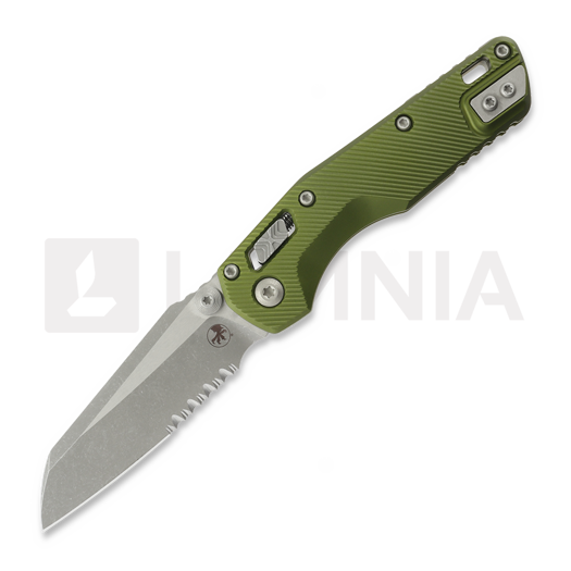 Microtech MSI Mini S/E Apocalyptic Fluted Aluminum OD Green Taschenmesser, Wellenschliff 210M-11APFLOD