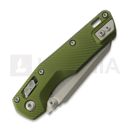 Navaja Microtech MSI Mini S/E Apocalyptic Fluted Aluminum OD Green, hoja dentada 210M-11APFLOD