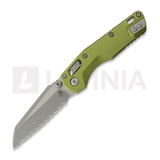Skladací nôž Microtech MSI Mini S/E Apycalyptic Fluted Aluminum OD Green, full serrated 210M-12APFLOD