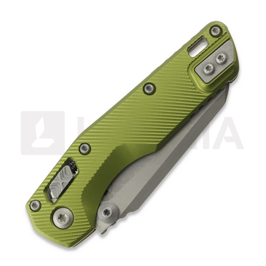 Navaja Microtech MSI Mini S/E Apycalyptic Fluted Aluminum OD Green, full serrated 210M-12APFLOD
