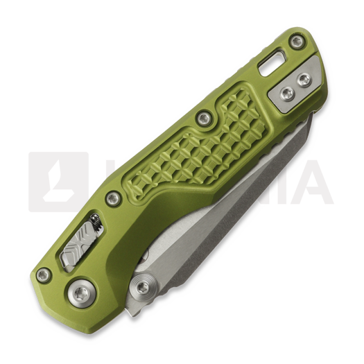 Navaja Microtech MSI Mini S/E Stonewash Frag Aluminum OD Green, hoja dentada 210M-11FROD